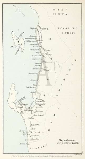 Map to Illustrate Mr. Troup’s Tour Japan