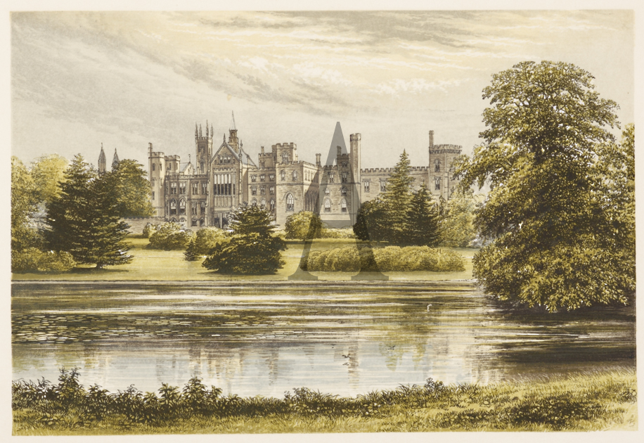 Alton Towers - Antique Print from 1880