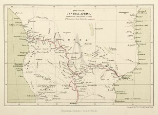 Southern Central Africa showing Dr Livin… Africa Countries