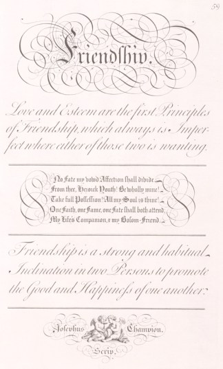 Friendship Calligraphy - Bickham's Penman