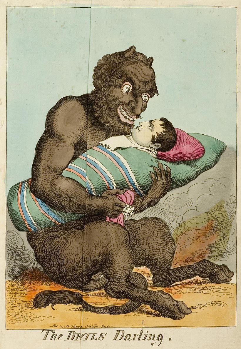 The Devils Darling - Antique Print from 1814