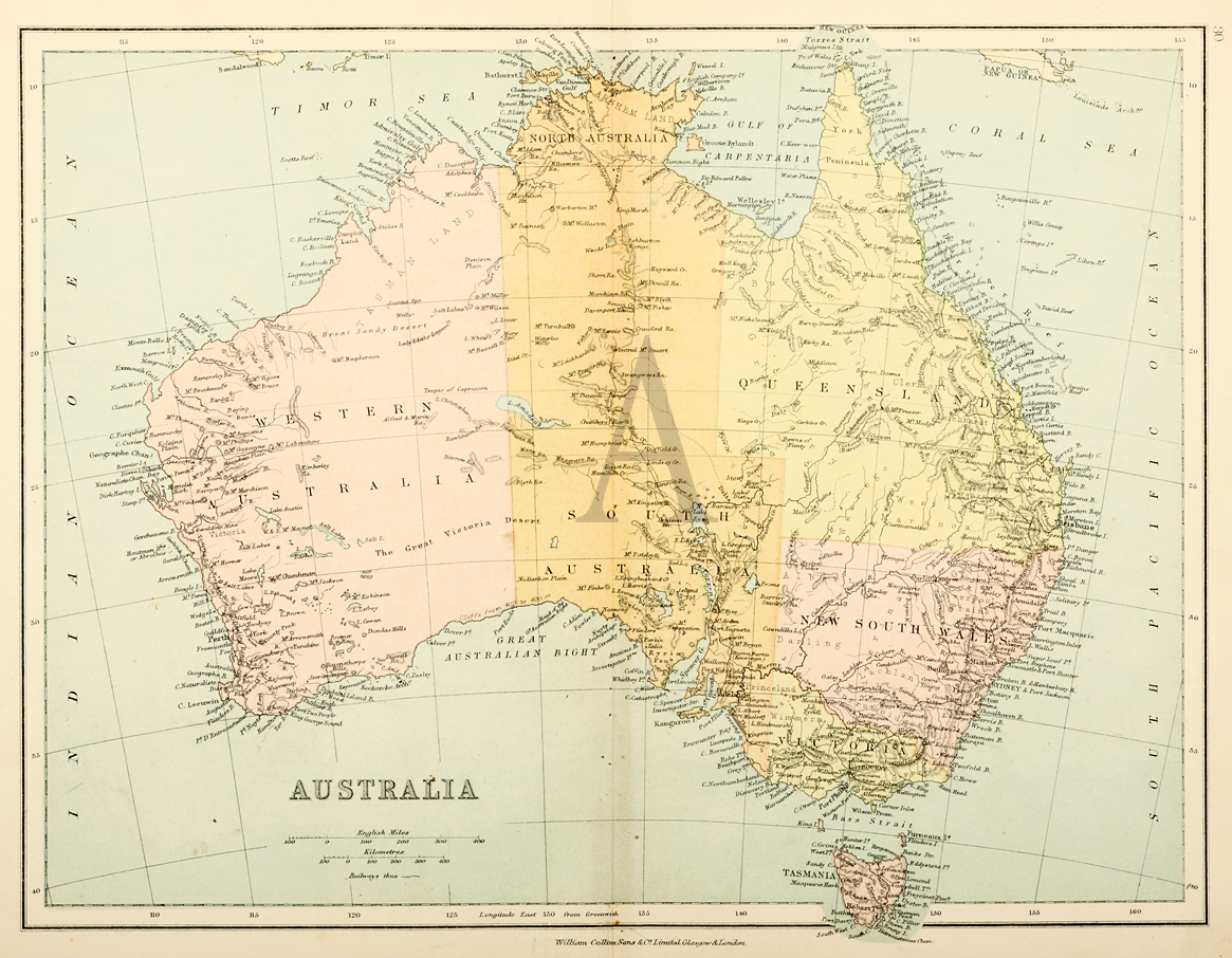 Australia - Antique Print from 1878