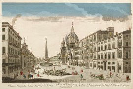 Palatium Pamphilu et area Navona in Romea , 17 Vue D’Optique Representant, Le Palais de Pamphilius et la Place de Navone a Rome. VUE OPTICS Palatium Pamphilu et area Navona in Romea , 17 Vue D'Optique Representant, Le Palais de Pamphilius et la Place de Navone a Rome.