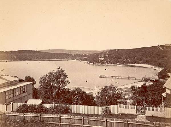 Double Bay from Darling point. - Antique Print from 1885
