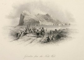 Gibraltar From The North West. Spain & Portugal Gibraltar From The North West.