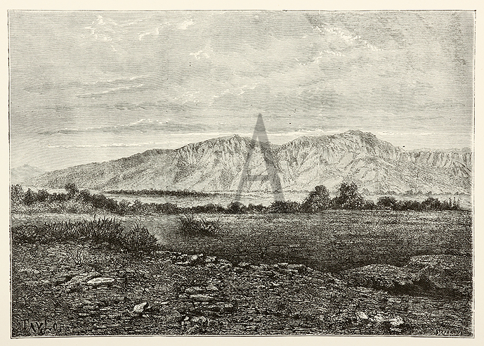 Le Mont Olympe - Antique Print from 1876