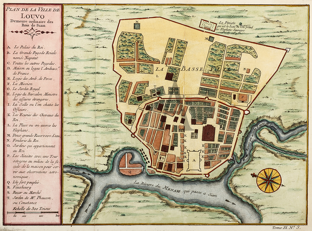 Plan de la Ville de Louvo - Antique Map from 1750