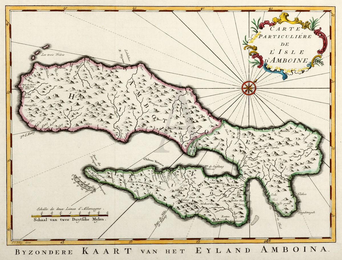 Carte Particuliere de L'Isle D'Amboine. - Antique Map from 1764
