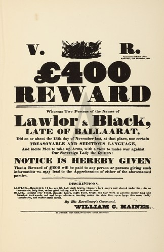 V.R. £400 Reward Whereas Two Persons of … Australiana (General)