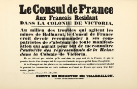 Le Consul de France Aux Francais Residant Dans la Colonie de Victoria.