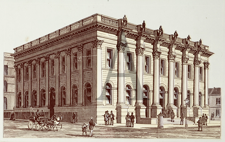 The Exchange, Sydney. - Antique Print from 1882