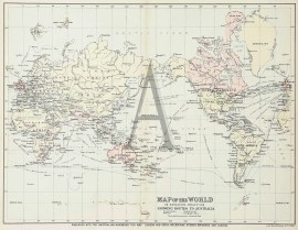 Map of the World on Mercators Projection Showing R… MAPS & GLOBES