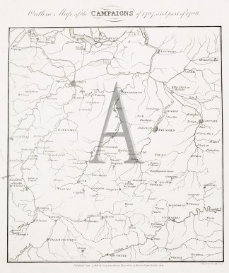 Outline Map of the Campaigns of 1707, an… Military