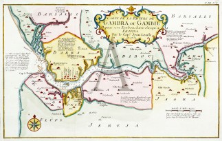 Carte de la Riviere de Gambra ou Gambie … Africa Countries