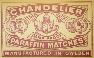 Chandelier. MATCHBOX LABELS