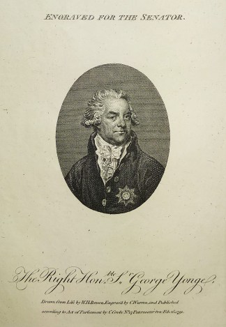 The Right Honourable Sir George Yonge. non-Australia Portraits