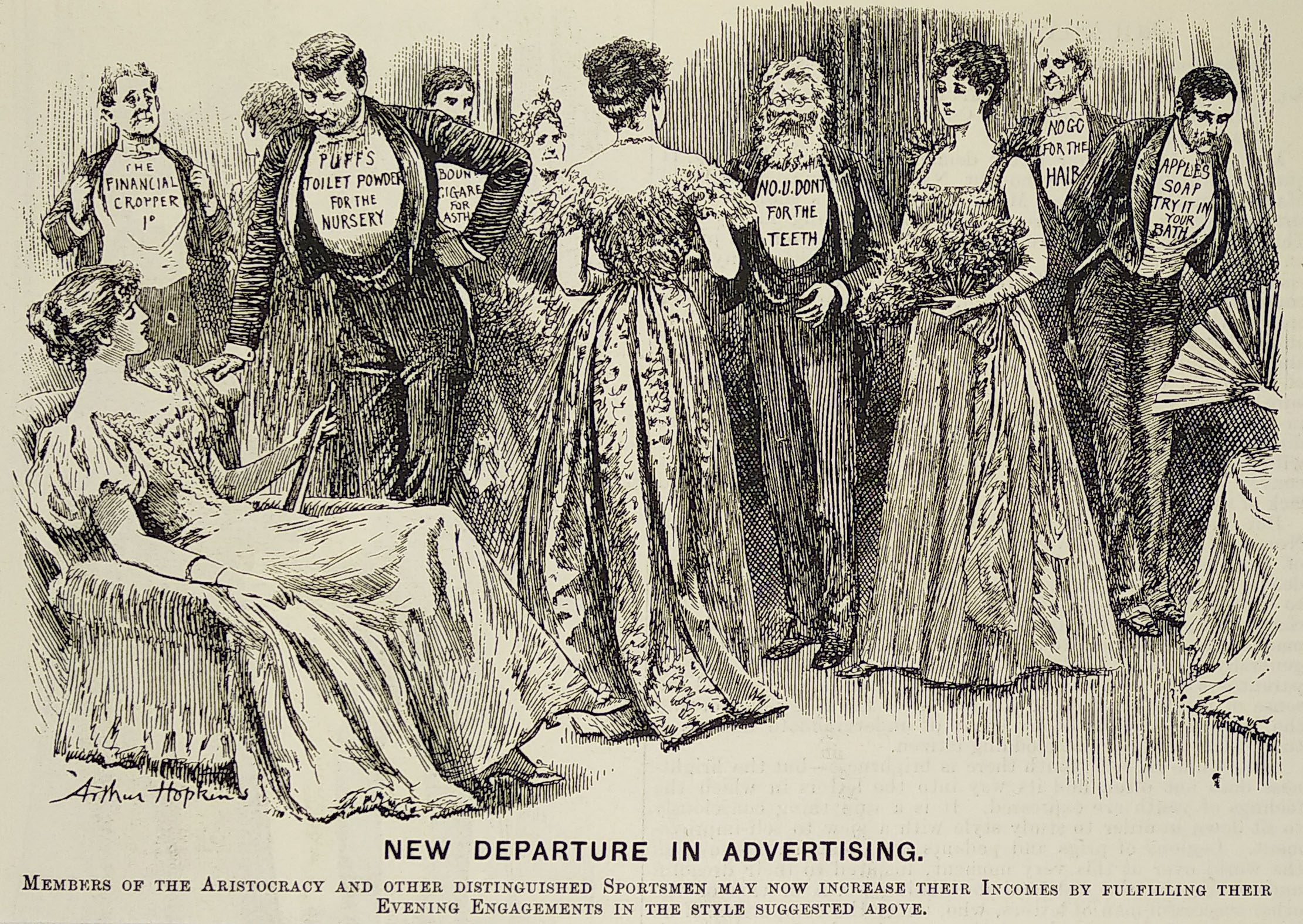 New departure in advertising. - Antique Print from 1897