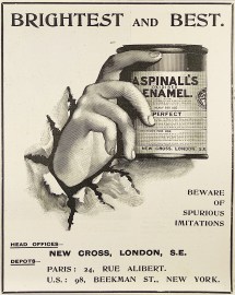 Brightest and best. Aspinall's Oxidised Enamel.