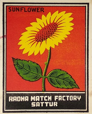 Sunflower MATCHBOX LABELS