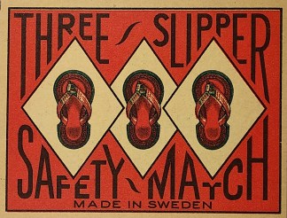 Three Slipper MATCHBOX LABELS