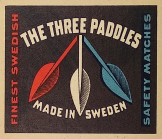The Three Paddles MATCHBOX LABELS