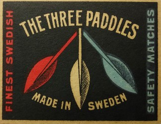 The Three Paddles MATCHBOX LABELS
