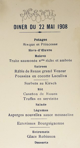 Monsieur G. Barbier. MENUS & DINNER INVITATIONS