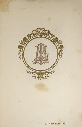 22 Novembre 1932. MENUS & DINNER INVITATIONS
