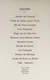Mariage de Jacqueline et de Maurice. 12 Septembre 1955. MENUS & DINNER INVITATIONS Mariage de Jacqueline et de Maurice. 12 Septembre 1955.
