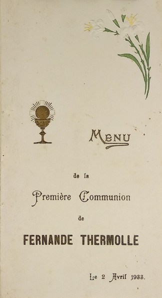 Menu: de la Première Communion de Fernan… MENUS & DINNER INVITATIONS