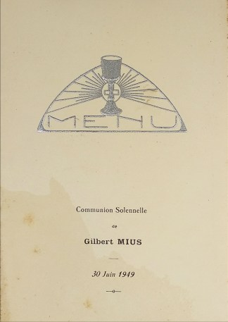 Communion Solennelle de Gilbert Mius. 30… MENUS & DINNER INVITATIONS