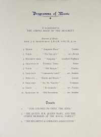 Royal Horse Guards “Blues” Comrades Association. MENUS & DINNER INVITATIONS Royal Horse Guards "Blues" Comrades Association.