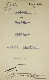Menu: Royal Hotel Deal. Dinner. MENUS & DINNER INVITATIONS Menu: Royal Hotel Deal. Dinner.