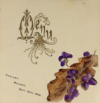 Menu: Fairlawn, Malvern, Sept. 19th, 189… MENUS & DINNER INVITATIONS