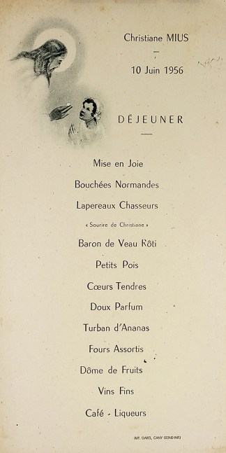 Christiane MIUS MENUS & DINNER INVITATIONS
