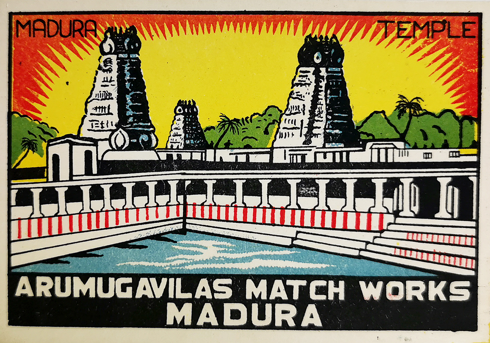 Madura Temple - Antique Print from 1920