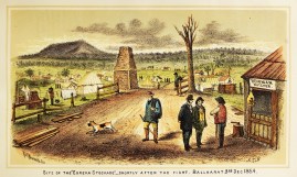 Site of the "Eureka Stockade"_Shortly after the fight. Ballaarat 3rd Dec 1854. sic