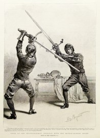 Types of old swordsmanship: Exercise with the double-handed sword.