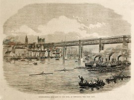 International boat-race on the Tyne, at Newcastle. Rowing, canoeing, kayaking