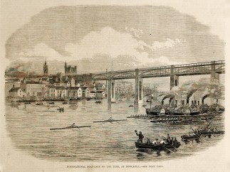 International boat-race on the Tyne, at … Rowing, canoeing, kayaking