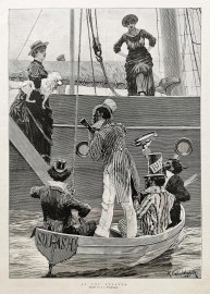 At the Regatta. Drawn by R. C. Woodville. Rowing, canoeing, kayaking