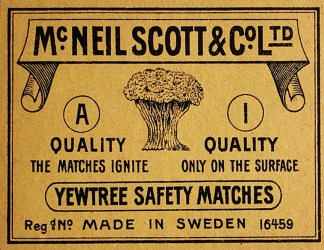 Mc Neil Scott & Co. Ltd. Yewtree MATCHBOX LABELS