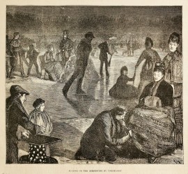 Skating on the Serpentine by torchlight.