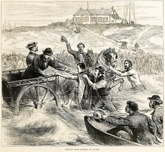 Captain Webb landing at Calais. France & Monaco Captain Webb landing at Calais. France & Monaco