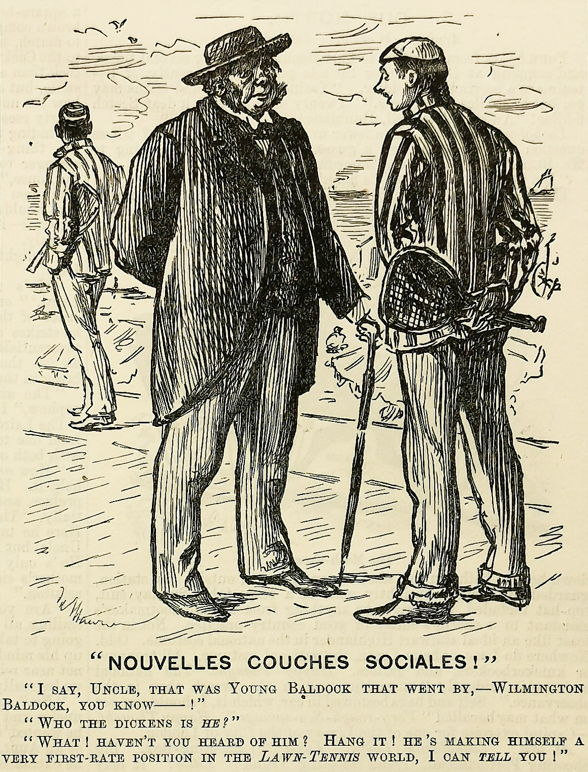 "Nouvelles Couches Sociales!" - Antique Print from 1888