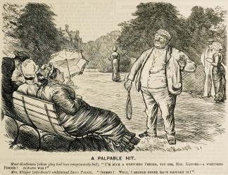 A palpable hit. Tennis