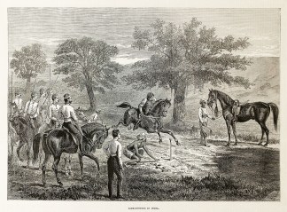 Lime-cutting in India. Equestrian - Polo