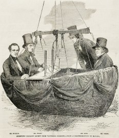 Scientific balloon ascent from Vauxhall Gardens, London, from a daguerreotype by Mayall; Mr Nicklin; Mr Welsh; Mr Adie; Mr Green;