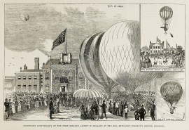 Centenary anniversary of the first balloon ascent in England at the Hon. Artillery Company's ground, Finsbury