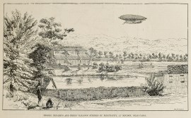 Messers Renard's and Krebs' Balloon steered by Electricity, at Meudon, near Paris.